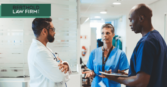 Doctors talking to one another